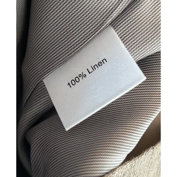 Joseph Abboud Linen Vest Mens Size M Light Brown Classic Waistcoat 5 Button - Picture 4 of 5